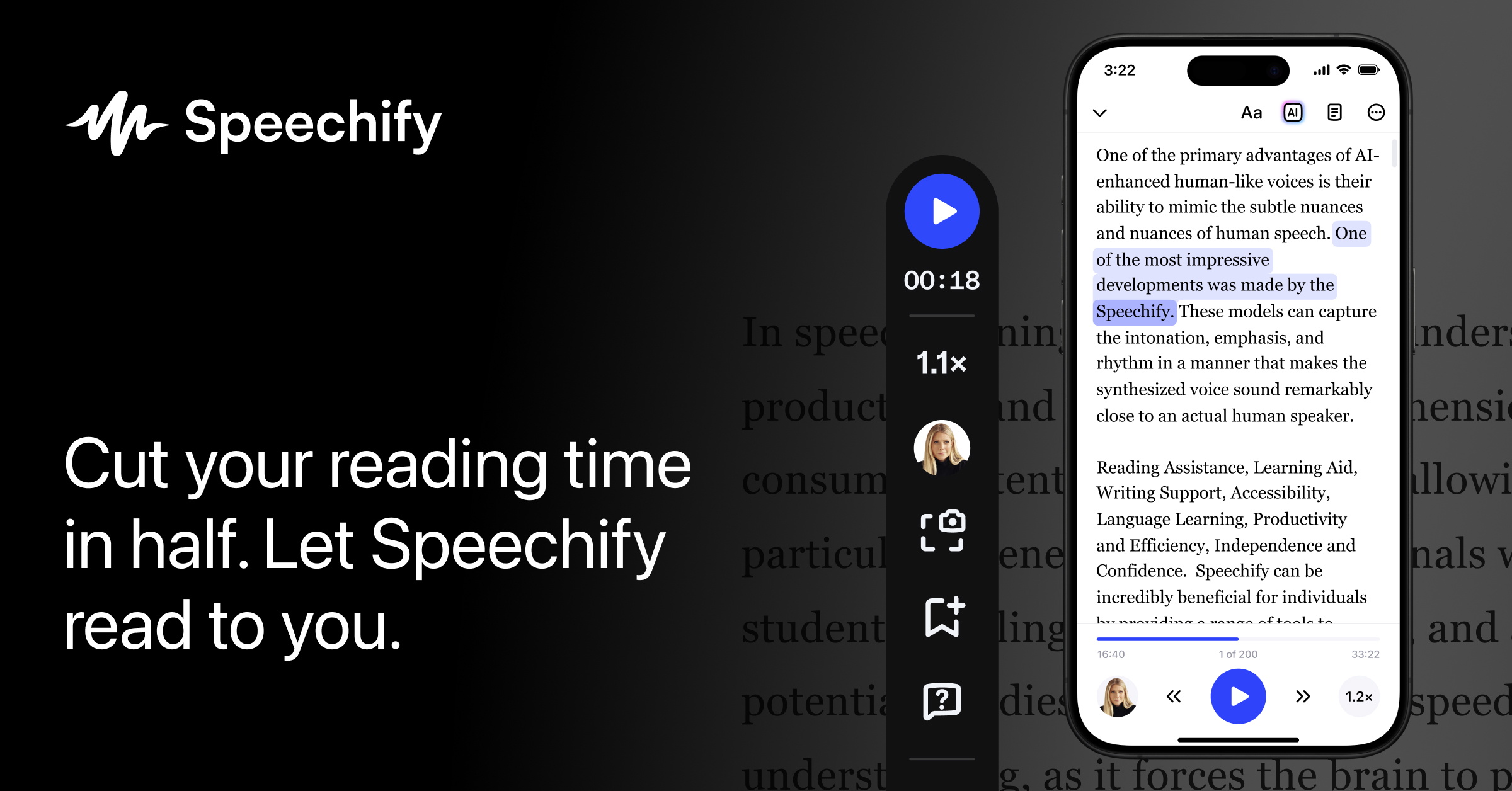 Capture d'écran de Speechify