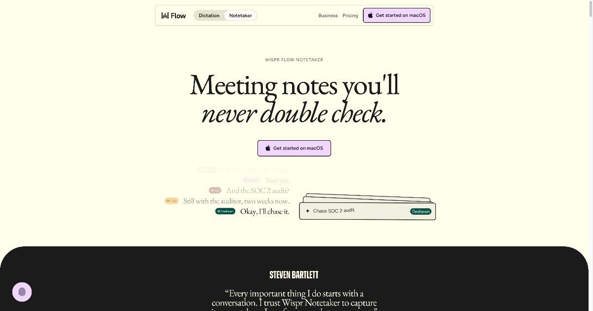 Wispr Flow Notetaker