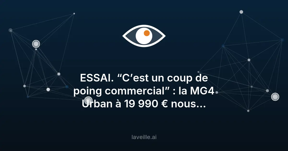 MG4 Urban : la berline électrique à 19 990 €